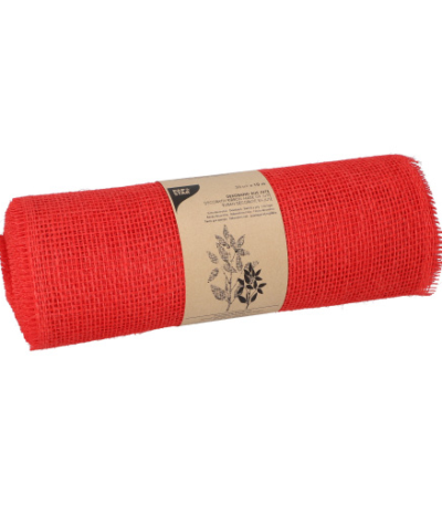 Product foto van Loper Jute 10 m x 30 cm rood